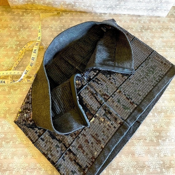 XXI Charcoal Gray Sequined Miniskirt Slim Fit Stretch Jersey Party Glitzy - Picture 8 of 8